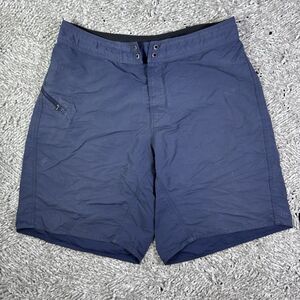 Patagonia Wavefarer Board Shorts Mens 34  Logo Nylon Activewear Blue Summer Sun